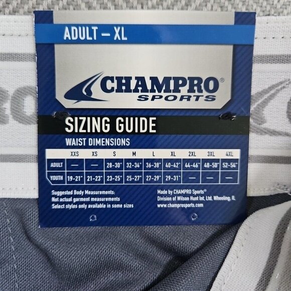 Champro Sports Men's Baseball Pants Adult XL Graphite New with Tags 40x42 - Picture 2 of 12